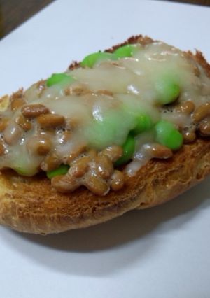 納豆枝豆トースト-レシピのメイン写真