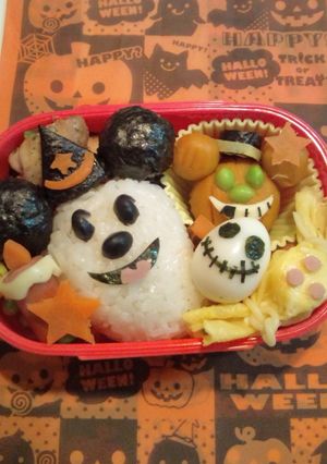 ハロウィンの日のお弁当に☆ミッキーおばけ-レシピのメイン写真