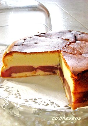 洋なしコンポートのスフレチーズケーキ-レシピのメイン写真