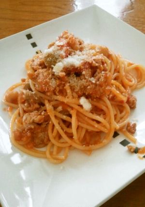 豆ミートソーススパゲティ-レシピのメイン写真