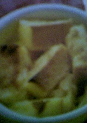 黄桃缶・パン耳プディング～～-レシピのメイン写真