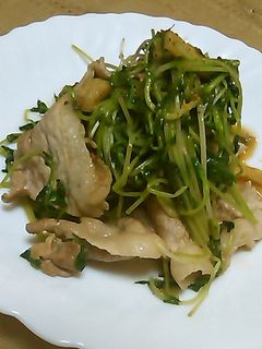 豆苗と豚肉の炒め-レシピのメイン写真