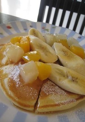 朝食にフルーツパンケーキ-レシピのメイン写真