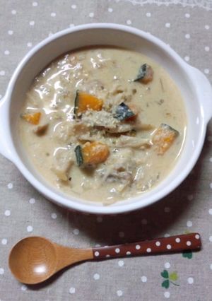 きのことかぼちゃの食べる豆乳スープ-レシピのメイン写真