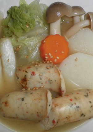 海鮮ホタテ味（シーフランク）みそスープ-レシピのメイン写真