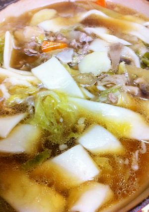 「天然舞茸のおっきりこみ」-レシピのメイン写真