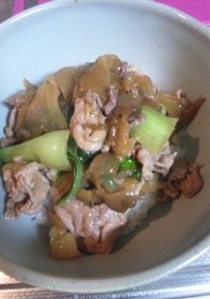 あっという間にガッツリ豚肉ザーサイ炒め丼-レシピのメイン写真