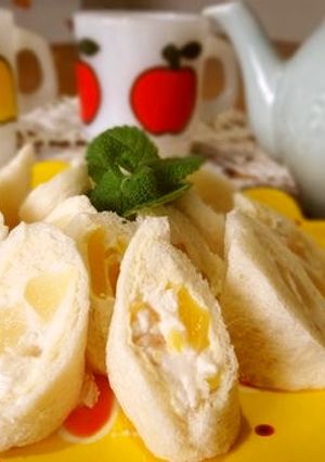 フルーツ缶詰＆チーズのケーキロールサンド-レシピのメイン写真