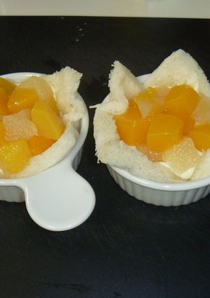 ﾌﾙｰﾂ缶詰と食ﾊﾟﾝのﾁｰｽﾞｸﾘｰﾑ-レシピのメイン写真