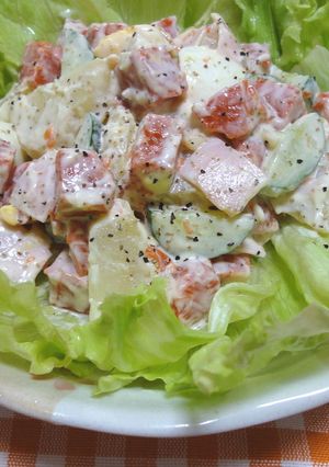 野菜ジュースの寒天とポテトサラダ-レシピのメイン写真