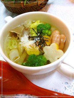 レンジで簡単*ポークビッツ入り野菜スープ-レシピのメイン写真