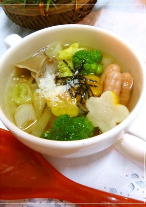 レンジで簡単＊ポークビッツ入り野菜スープ-レシピのメイン写真