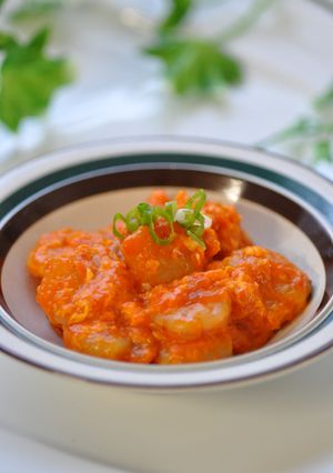 １日分の野菜で☆ふんわり♪海老チリ風❁-レシピのメイン写真