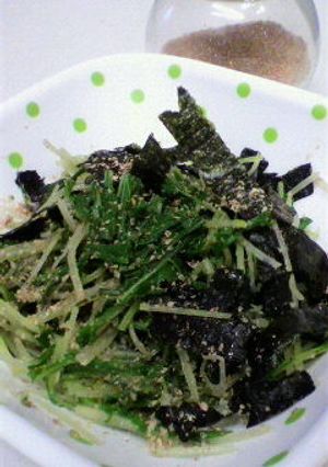めんつゆで簡単！水菜のごま和え-レシピのメイン写真
