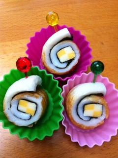 お弁当♡おつまみ♥ちくわモザイク巻-レシピのメイン写真