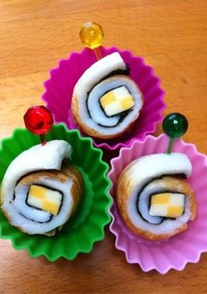 お弁当♡おつまみ♥ちくわモザイク巻-レシピのメイン写真