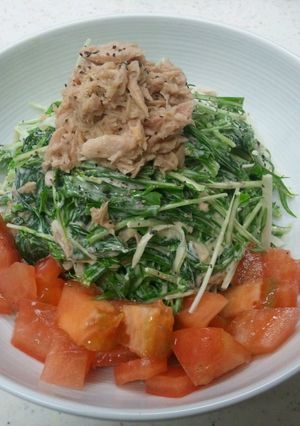 シャキ2＆栄養ばっちり水菜と法蓮草サラダ-レシピのメイン写真