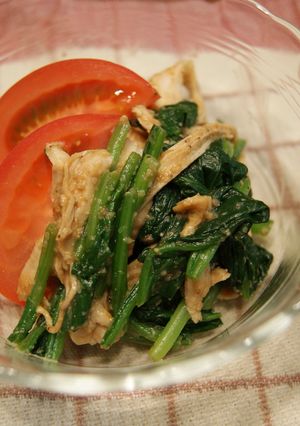 ほうれん草と鶏胸肉のごま味噌和え-レシピのメイン写真