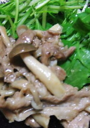 しめじと豚肉のオイスター炒め＊水菜添え-レシピのメイン写真