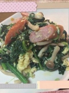 ♡ほうれん草としめじの卵とじ♡-レシピのメイン写真