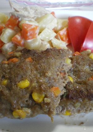 混ぜて焼くだけ～四角バーグ-レシピのメイン写真