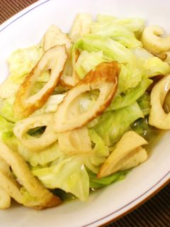 麺つゆで!キャベツと竹輪の煮浸し*簡単*-レシピのメイン写真