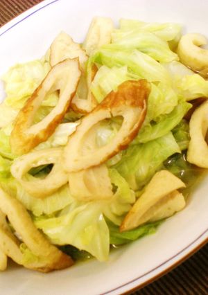麺つゆで！キャベツと竹輪の煮浸し＊簡単＊-レシピのメイン写真