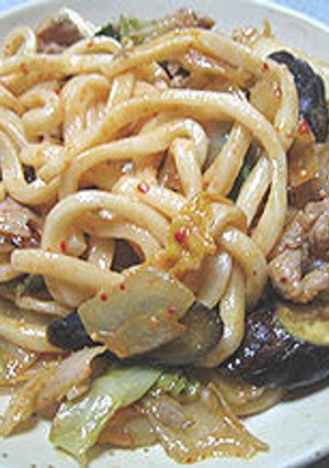 お手軽~。豚キムチ◇焼うどん♪-レシピのメイン写真