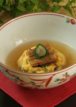 穴子茶巾炒り卵のワサビあん-レシピのメイン写真
