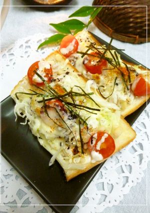 しらすとトマトとキャベツのトースト-レシピのメイン写真