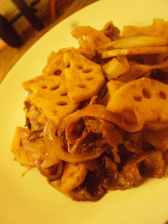れんこんと牛肉のピリ辛黒酢炒め-レシピのメイン写真