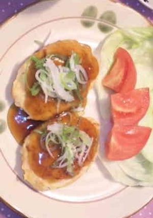 豆腐と鮭のポン酢あんかけハンバーグ-レシピのメイン写真