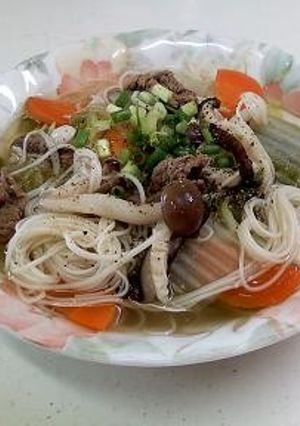 白菜きのこのそうめん入りコンソメスープ-レシピのメイン写真