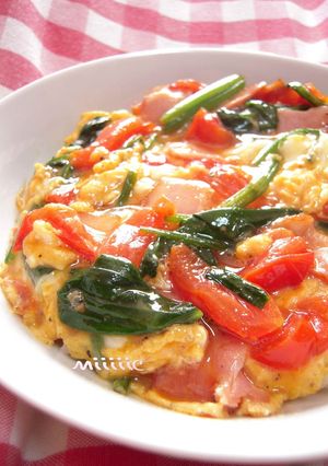 ＊とろ〜り半熟トマ玉丼＊-レシピのメイン写真