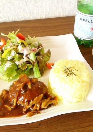 豆腐ハンバーグでワンプレートランチ-レシピのメイン写真