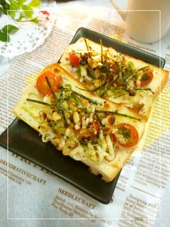 レンコンとトマトの和風トースト-レシピのメイン写真