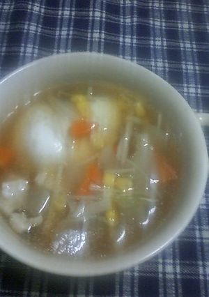 四角い野菜とトロ～リ卵のあったかスープ-レシピのメイン写真