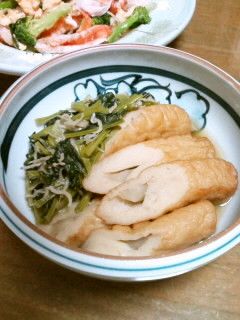 ‡小松菜とごぼう天のちりめん煮‡-レシピのメイン写真