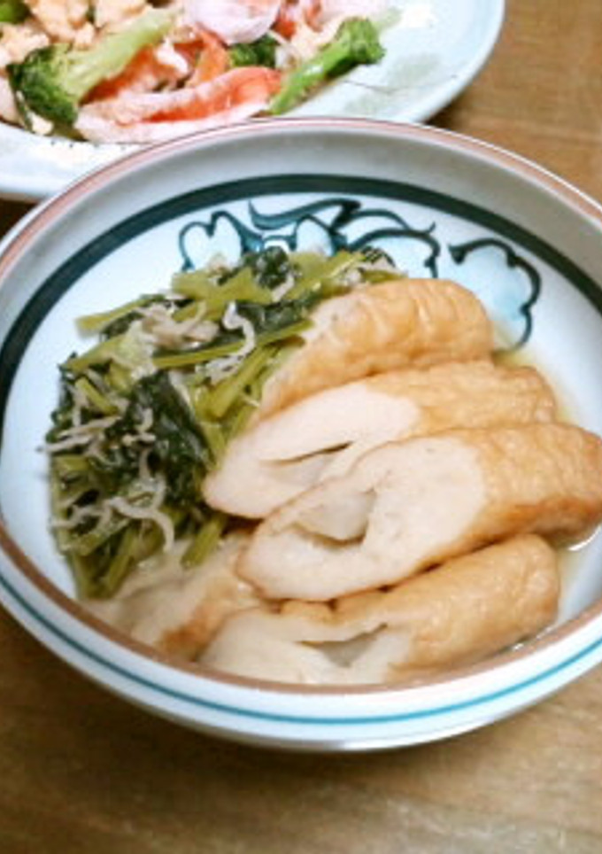 ‡小松菜とごぼう天のちりめん煮‡-レシピのメイン写真