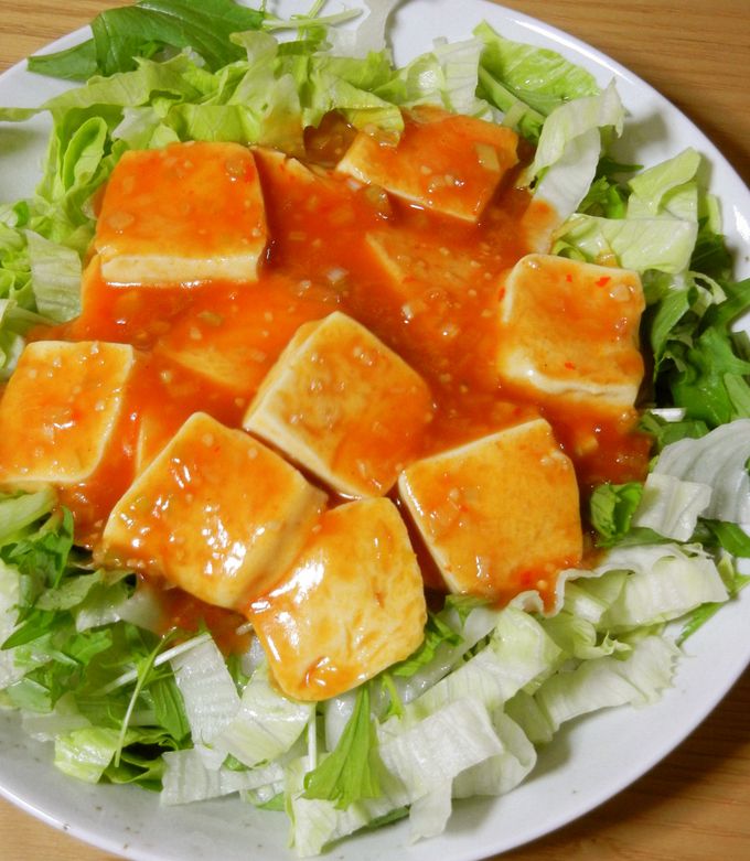 ヘルシーな豆腐で♬『豆腐チリ♡』-レシピのメイン写真