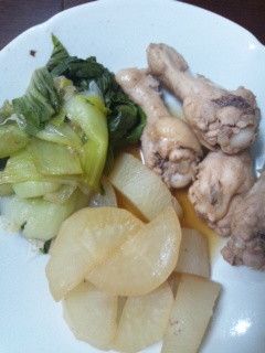 手羽元と大根、チンゲン菜の煮物-レシピのメイン写真