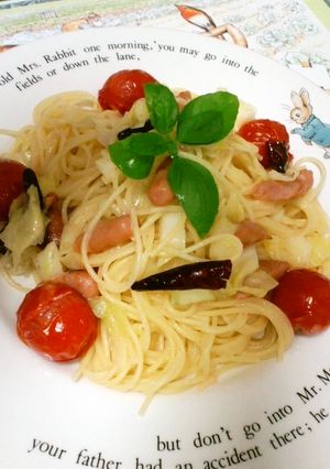 キャベツとソーセージのペペロンチーノ-レシピのメイン写真