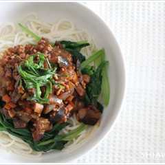 รูปของ ❀秋茄子と肉味噌のそうめん❀