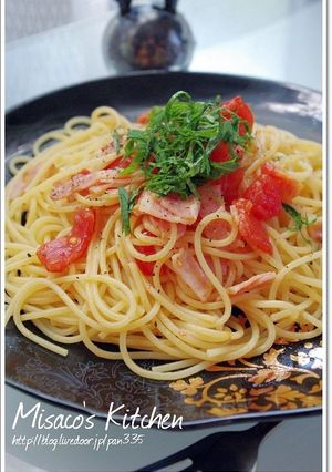 トマトと大葉の和風パスタ♪-レシピのメイン写真