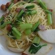 蕪とウィンナーのスパゲティ
