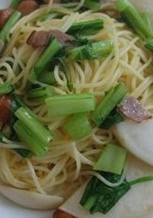 蕪とウィンナーのスパゲティ-レシピのメイン写真