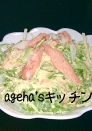 簡単‼水菜とカニカマの白和え風サラダ-レシピのメイン写真
