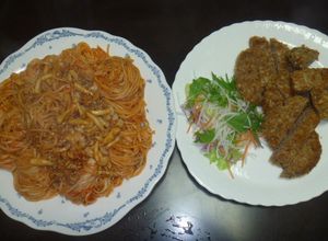 徳島半田そうめんでナポリタン-レシピのメイン写真