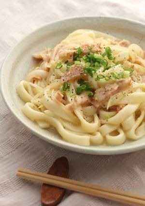 ◆和風◆きしめんカルボナーラ-レシピのメイン写真
