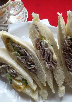 牛しゃぶサラダのサンドイッチ-レシピのメイン写真